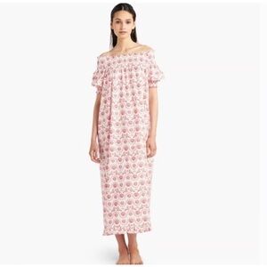 Hill House The Caroline Nap Dress White Pink Mermaid Size Medium
